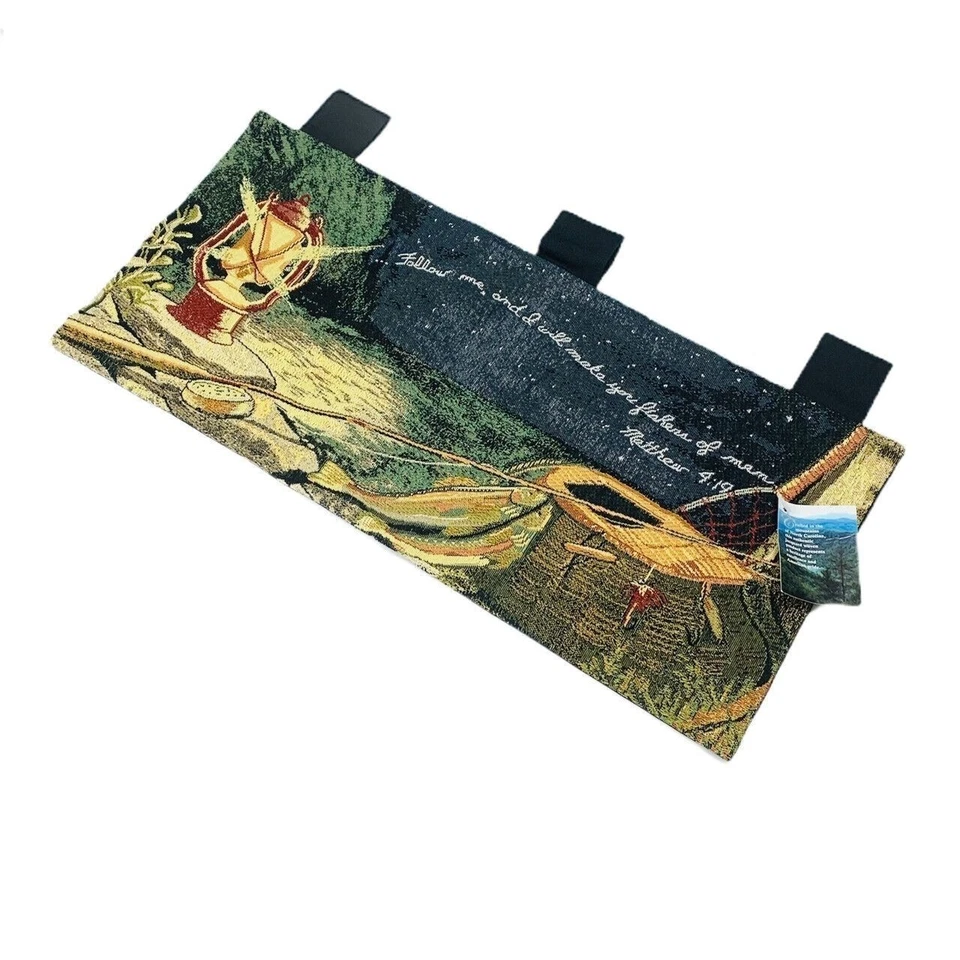 Fishers of Men Fishing Fish Rod Tackle Box Inspirational Tapestry Wall Hanging - Image 1 of 1