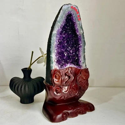 24.11LB Natural Uruguayan Amethyst Quartz Cave Geode Crystal Specimen Healing - Image 1 of 4