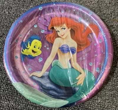 Platos de pastel de papel baby shower vintage años 90 The Little Mermaid Limited cumpleaños 6" Foto 1 de 2