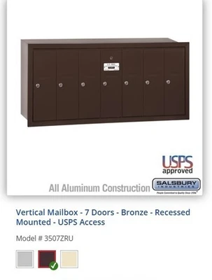 Buzón vertical empotrado Salsbury Industries 7,6 y 5 puertas Foto 1 de 4