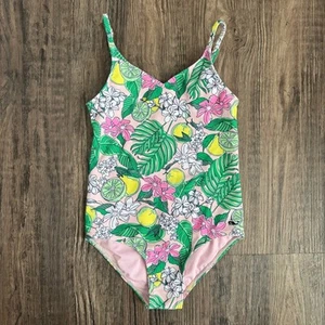 NEW Vineyard Vines Girl’s Painted Palm One Piece Swimsuit in Pink Cloud XS - Picture 1 of 8