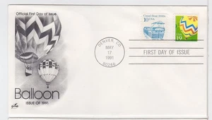 TurtlesTradingPost- Hot Air Balloon- 1991 #2530 - Artcraft FDC Hand Cancel - Picture 1 of 1