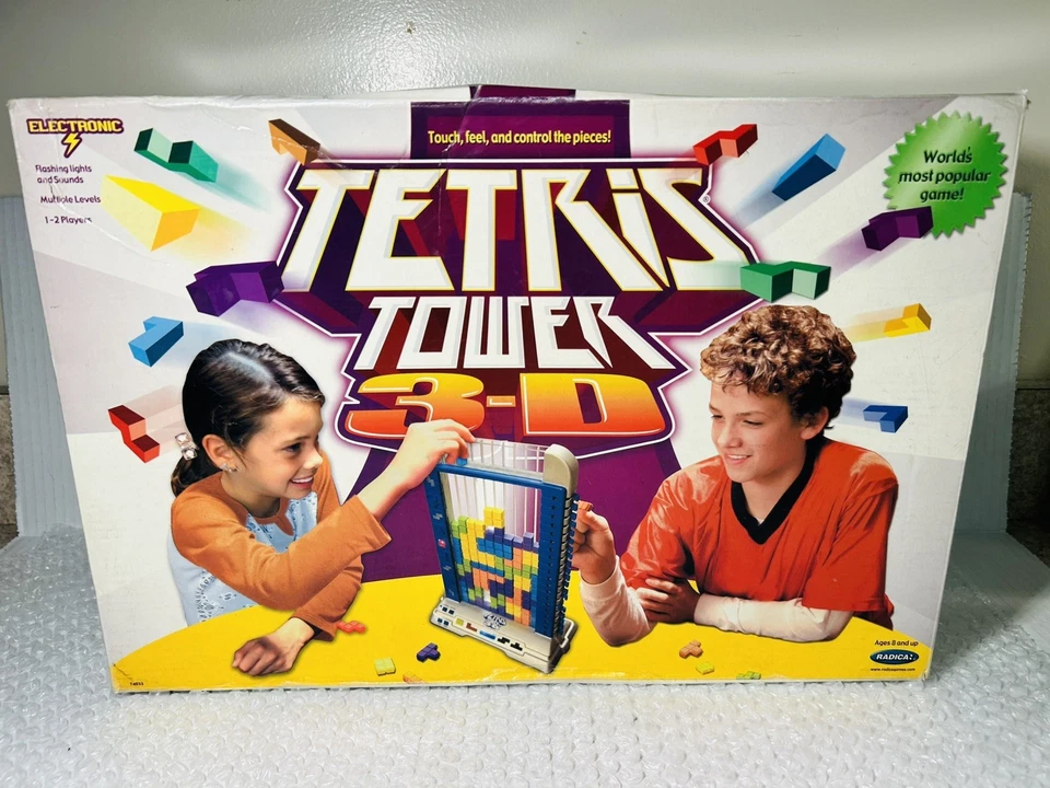 2003 TETRIS Tower 3-d Electronic Game Radica Working 3d