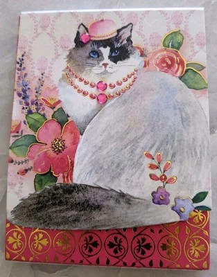 Multicolor Cat Mini Pocket Notepad 75 Sheets 3” x 4” Magnetic Flap Punch Studio - Image 1 of 4