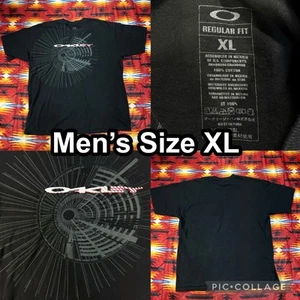 Vintage Y2K Oakley Spell Out Tubular Logo Black T-Shirt Men’s XL Regular Fit - Picture 1 of 7