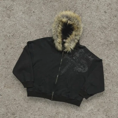 Cremallera de piel grunge cruz calavera negra Foto 1 de 3