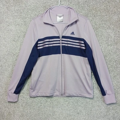 Chaqueta de Pista Adidas Para Mujer M Púrpura Cremallera Completa Bolsillos Rendimiento Corredor Jogger Foto 1 de 4