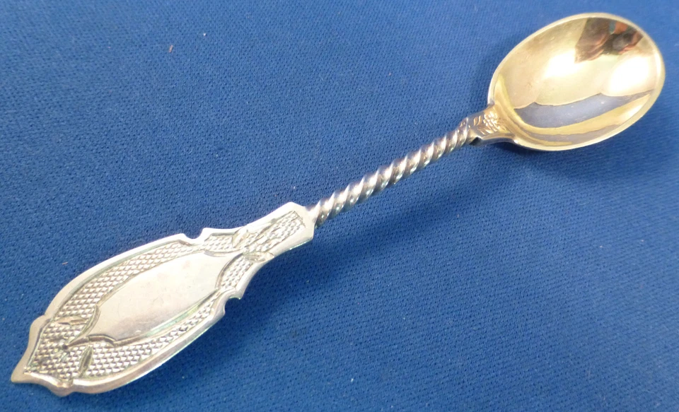 WM GALE & SON, NEW YORK-STERLING FANCY TWIST AND DECORATED CONDIMENT SPOON(S) - Imagem 1 de 3