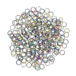 100 Electroplated Rainbow Stainless Steel Jump Rings 6mm x 0.8mm - Open 20 Gauge - Picture 1 of 1