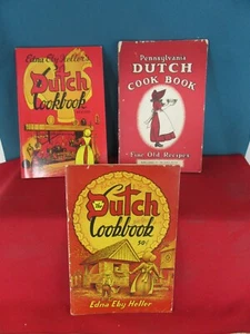 37. Lot of 3 Pennsylvania Dutch Cookbooks Fine Old Recipes Edna Eby Heller - Picture 1 of 4