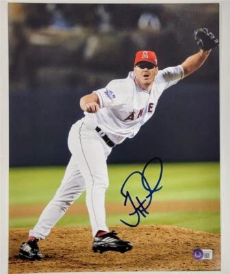 Troy Percival autograph signed Angels 02 WS 11x14 Photo ~ BAS Beckett Witness - Image 1 of 3