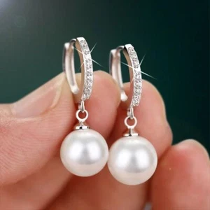 Orecchini Perla Naturali Acqua Dolce - Orecchini Argento Sterling 925 Donna Gioielli - Foto 1 di 13