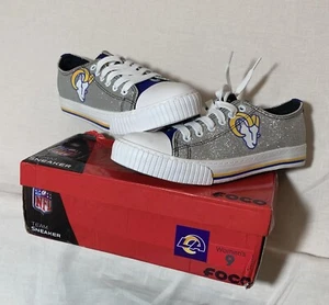 Los Angeles Rams NFL Team FOCO Sneaker Low Top Glitzer Damengröße 9 NEU mit Karton - Bild 1 von 9
