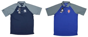 MLB New York Yankees o NY Mets Manga Corta Antigua Nova Para Hombre Polo Nuevo con Etiquetas - Imagen 1 de 9