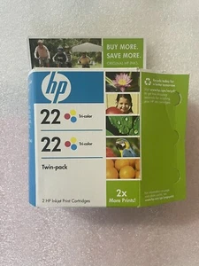 sealed NEW GENUINE HP 22 Tri-Color Ink Twin Pack CC580FN Expired - Picture 1 of 3