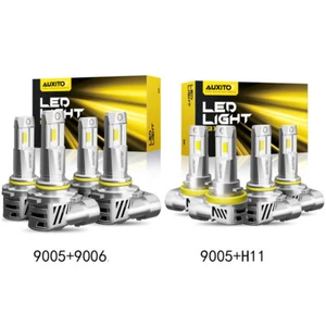 AUXITO LED Headlight Bulb High Low Beam Fog H11 9006 9005 6500K 30000LM Y - Picture 1 of 32
