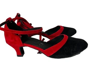 Women Ballroom Suede Sole Latin Dance Shoes Tango Heels Salsa sz 7.5 - Picture 1 of 6