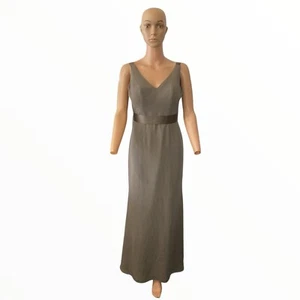 White by Vera Wang Women's Bridesmaid Dress Size2 Empire A-Line Open Back Belted - Picture 1 of 12
