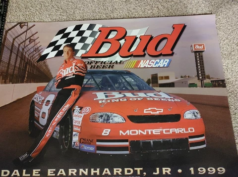 Dale Earnhardt Jr. #8 Budweiser 1999 Nascar Racing Poster 20" x 28"  Exc. Cond Cover