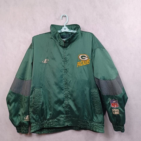Logo Athletic Green Bay Packers Jacket Mens XL Pro Line nylon  vintage football Cover