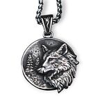Stainless Steel Animal Pendant Necklace / Viking Wolf Lion Owl Pendant