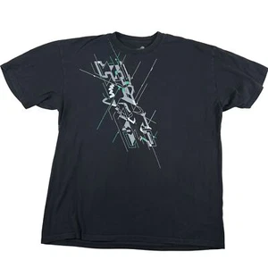 Vintage Fox Racing Shirt Mens XL Black Y2K 2000s Geometric Graphic Tee Cotton - Picture 1 of 8