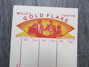 Will's Gold Flake Cigarettes Early Tobacco Advertising Bridge Card - Picture 1 of 5