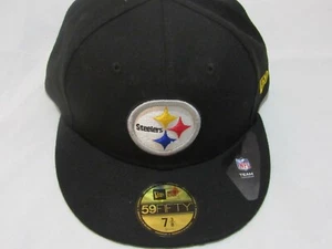 New Era Pittsburgh Steelers Classic Wool 59FIFTY Fittted Black Hat 7.375 7 3/8 - Picture 1 of 3