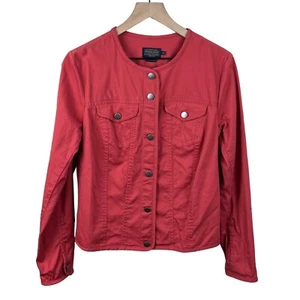Pendleton Women Coral Red Long Sleeve Front Button Light Weight Jacket Medium - Picture 1 of 4