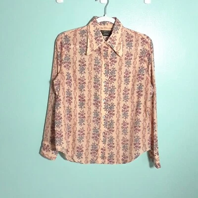 Blusa Top JCPenney Años 70 De Colección Talla Pequeña Mediana, En muy buen estado Retro Cuello Punta *Mancha Foto 1 de 4