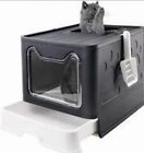 Bolux Foldable Cat Litter Box with Lid, Extra Large Litter Box with Cat Litte...