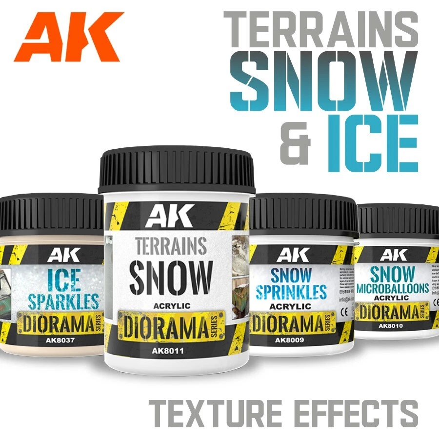 AK Interactive: neve e gelo - efeitos de textura - alcance - Imagem 1 de 1