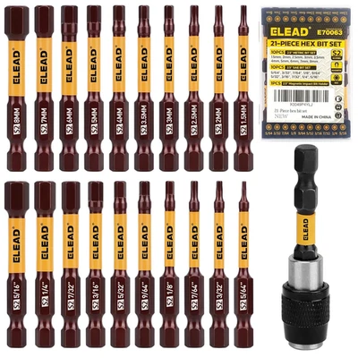 Allen-Wrench Hex Drill Bit Set: 21PCS Durable Impact Allen Key Set, Long-Lasting - Image 1 of 4