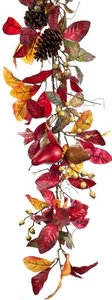 Melrose 5' Artificial Autumn Foliage Pine Cones and Pears  Garland - Picture 1 of 3