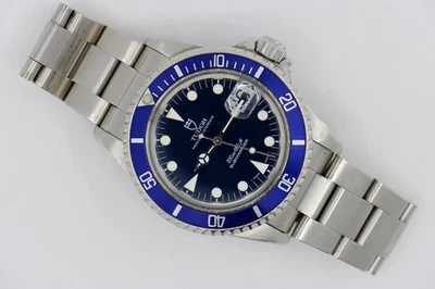 Tudor Submariner Fecha 79090 Esfera Azul y Bisel Banda Oyster 40mm Circa 1985 Foto 1 de 4