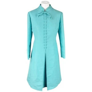 Peggy French Couture Dress 16 Women's Blue Polyester Vintage Retro Dress 1970s - Picture 1 of 13