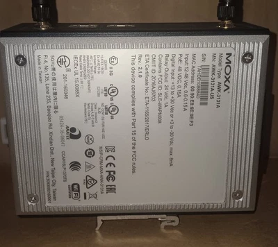 Moxa AWK-3131A-US Industrial Wireless Ethernet Access Point w/ 2x Antennas - Image 1 of 4