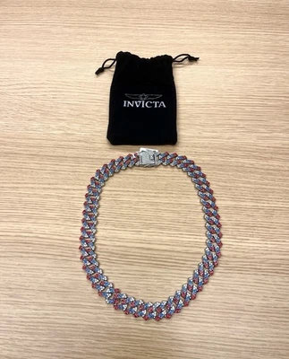 Collar de cadena por goteo Invicta Elements para hombre rojo blanco y azul Freedom Frost Foto 1 de 4
