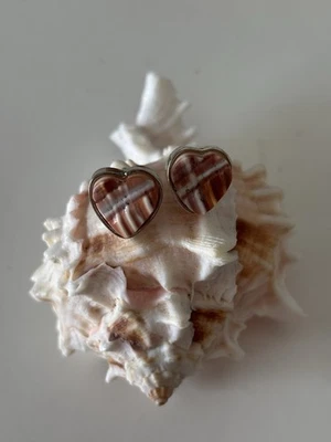 Orecchini In Argento 925 , Orecchini A Forma Di Cuore , Orecchini Con Cammeo  - Immagine 1 di 3