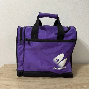 Brunswick Black & Purple Single Bowling Ball Duffle Bag Shoe Pocket - Ball Base - Picture 1 of 15