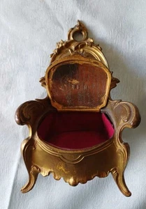 Ravissante Boite à bijoux chaise en bronze doré style Louis XV | Bon état - Picture 1 of 10
