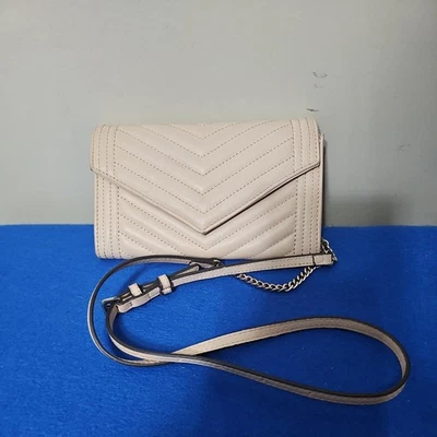 Saks Fifth Avenue Bandolera Beige 100% Cuero Genuino con Correa Acolchada Foto 1 de 4