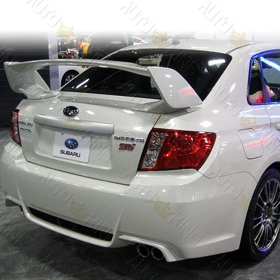 FIT SUBARU IMPREZA WRX STI 4-DOOR/SEDAN PRIMER BLACK ABS REAR TRUNK SPOILER WING - Image 1 of 4