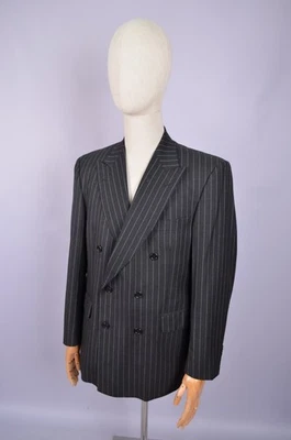 Mens Aquascutum London Double Breasted Striped Blazer Jacket + Vest Size 42S - Image 1 of 4