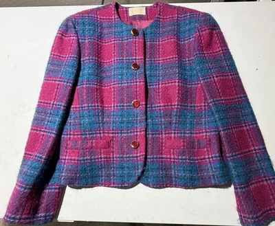 Blazer Chaqueta Rosa 100% Lana Pendleton Vintage Años 90 Hecho en EE. UU. Talla 14 Foto 1 de 4