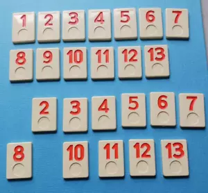 Rummikub Brettspiel Ersatz Spielsteine Teile insgesamt 48 wie abgebildet 1990 Pressman - Bild 1 von 11