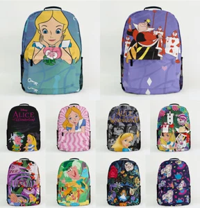 Disney Women's Backpack Alice in Wonderland Shoulder Bag Student Schoolbag - Picture 1 of 33