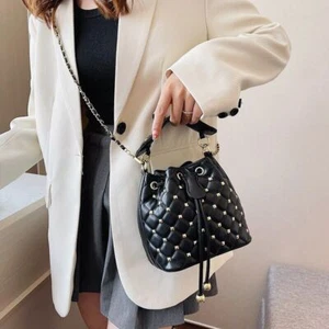 Woman Bucket Bag Faux Fur Shoulder Crossbody Bags Ladies Totes Bag - Picture 1 of 12
