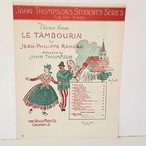 Partition piano vintage 1937 Le Tambourin par Jean Philippe Rameau - Photo 1/13