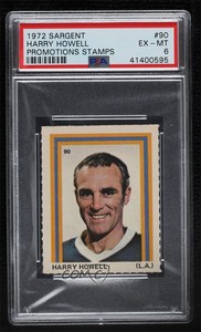 1972-73 Eddie Sargent NHL Player Stickers Harry Howell #90 PSA 6 HOF
